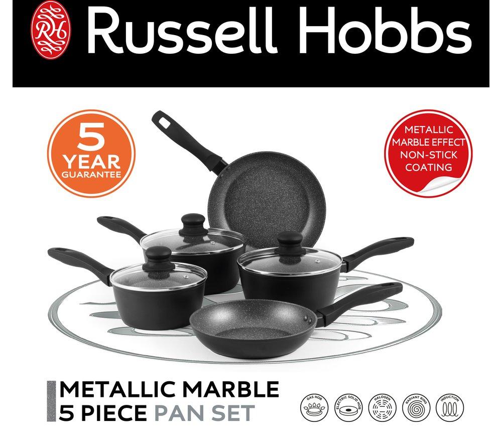 RUSSELL HOBBS Metallic Marble RH02814EU7 5-piece Non-stick Pan Set - Black image number 8 of 8