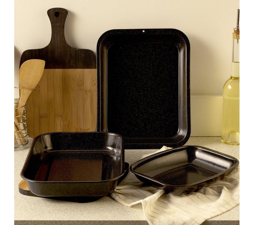 RUSSELL HOBBS Romano CW20701EU 3-piece Roasting Tin Set - Black image number 2 of 7