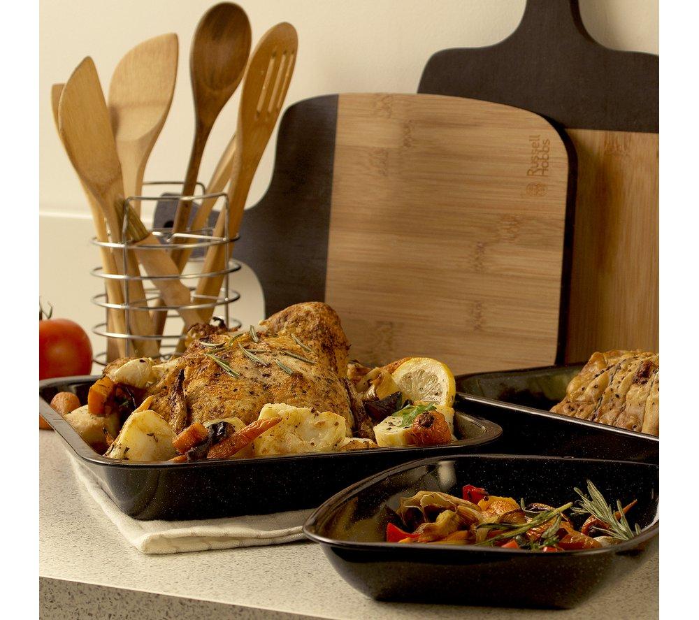 RUSSELL HOBBS Romano CW20701EU 3-piece Roasting Tin Set - Black image number 3 of 7