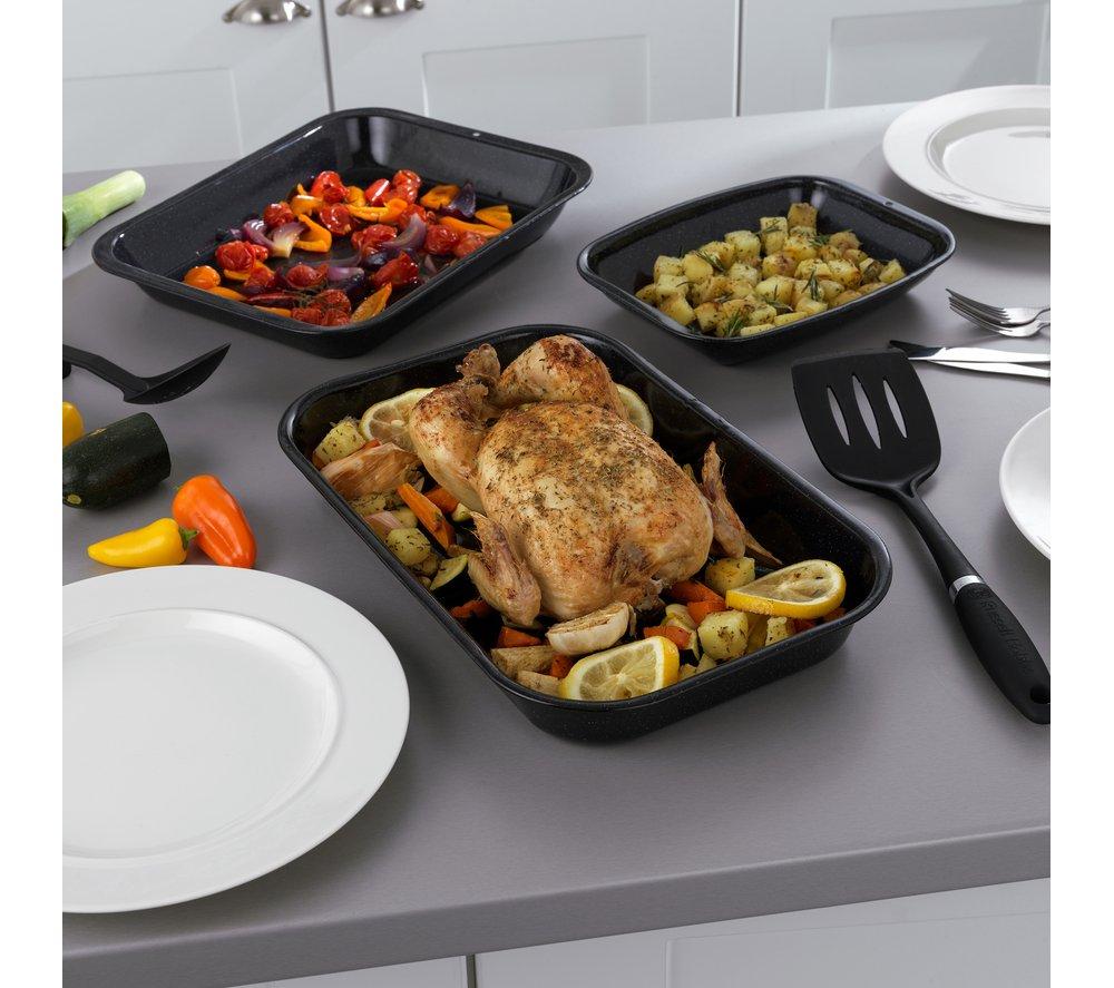 RUSSELL HOBBS Romano CW20701EU 3-piece Roasting Tin Set - Black image number 4 of 7
