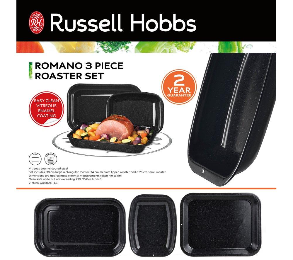 RUSSELL HOBBS Romano CW20701EU 3-piece Roasting Tin Set - Black image number 6 of 7