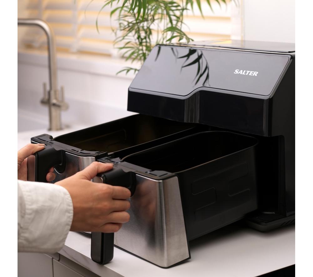 SALTER EK5729 9L Dual Air Fryer - Stainless Steel image number 5 of 7