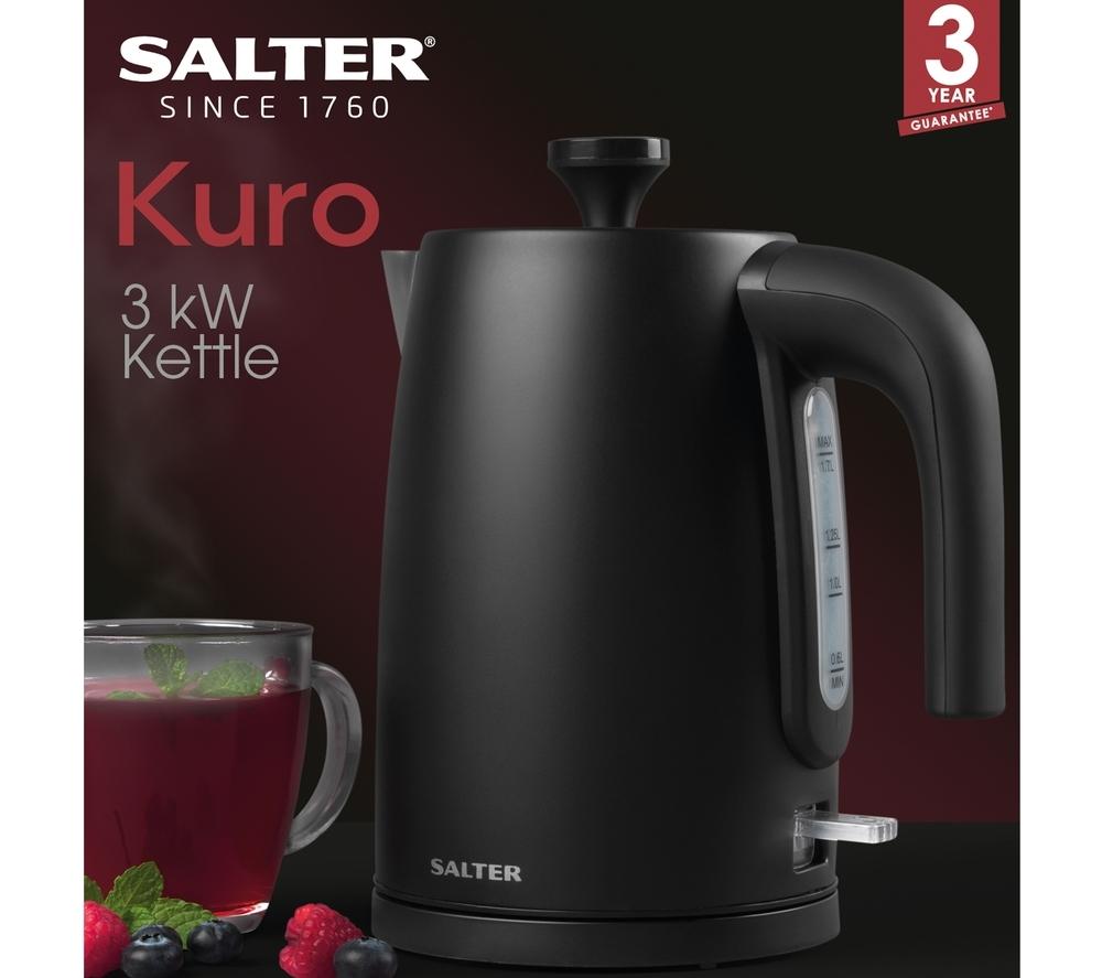 SALTER Kuro Kettle, 4-Slice Toaster & Storage Cannister Set Bundle - Black image number 5 of 7