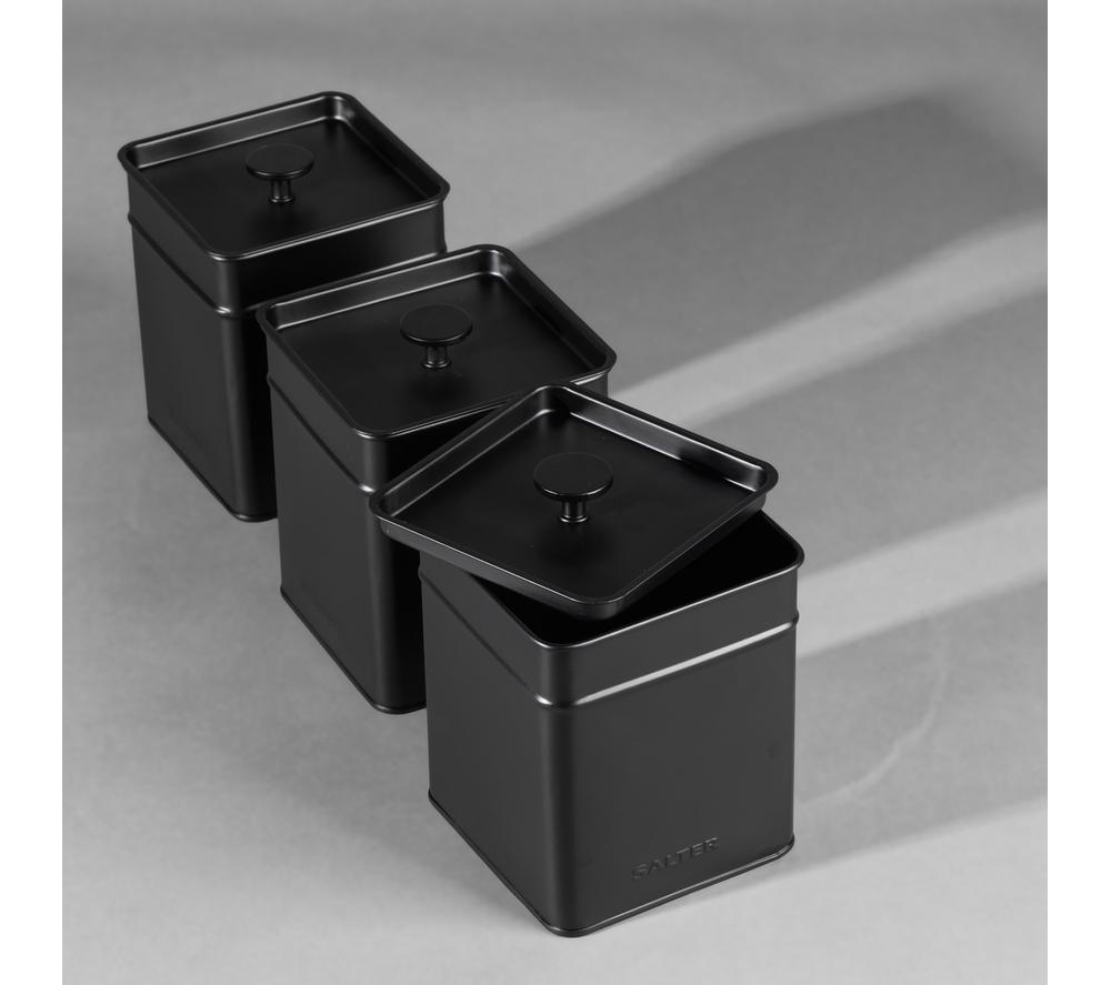 SALTER Kuro Kettle, 4-Slice Toaster & Storage Cannister Set Bundle - Black image number 6 of 7