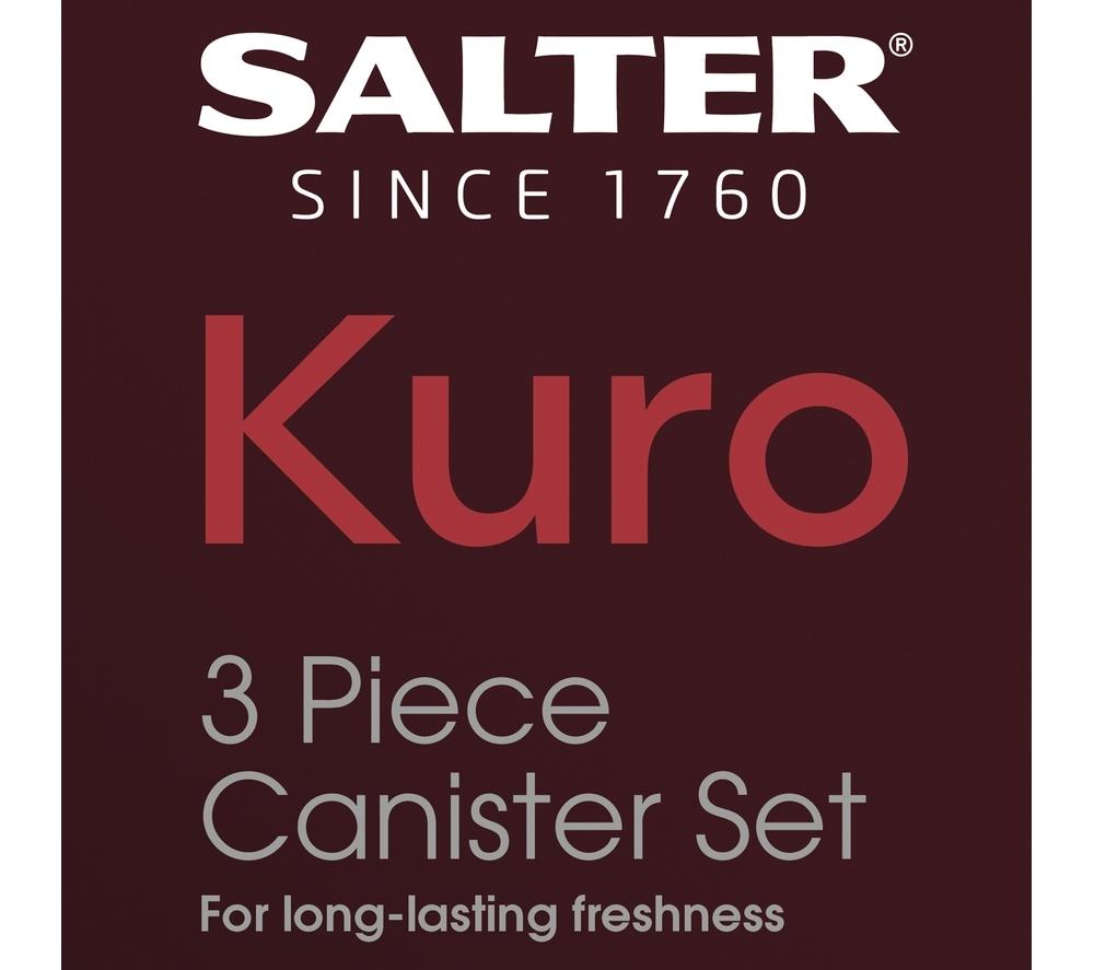 SALTER Kuro Kettle, 4-Slice Toaster & Storage Cannister Set Bundle - Black image number 7 of 7