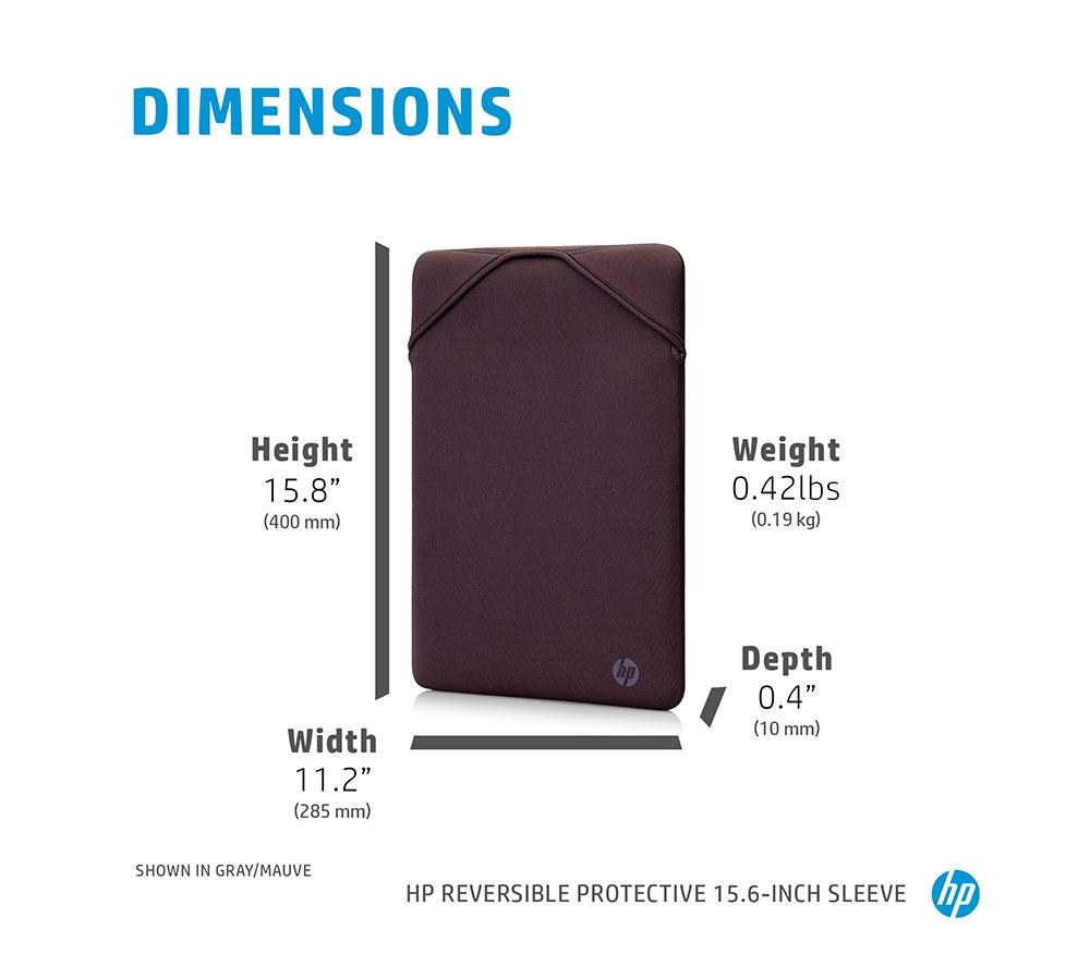 HP Reversible 15.6" Laptop Sleeve - Grey & Mauve image number 5 of 8