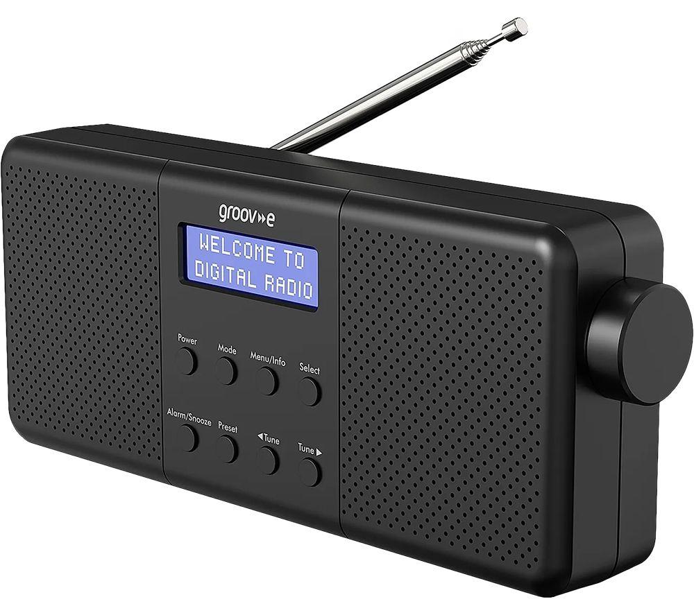 GROOV-E Vienna Portable DAB/FM Bluetooth Clock Radio - Black image number 2 of 5