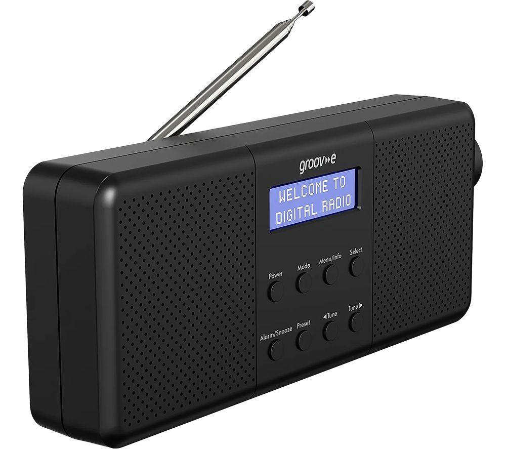 GROOV-E Vienna Portable DAB/FM Bluetooth Clock Radio - Black image number 3 of 5