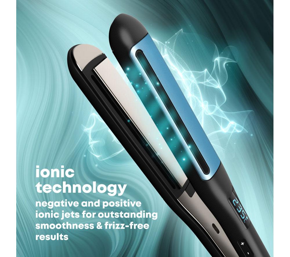 REVAMP Hydro Shield X Shine Ceramic Hair Straightener - Black image number 3 of 8