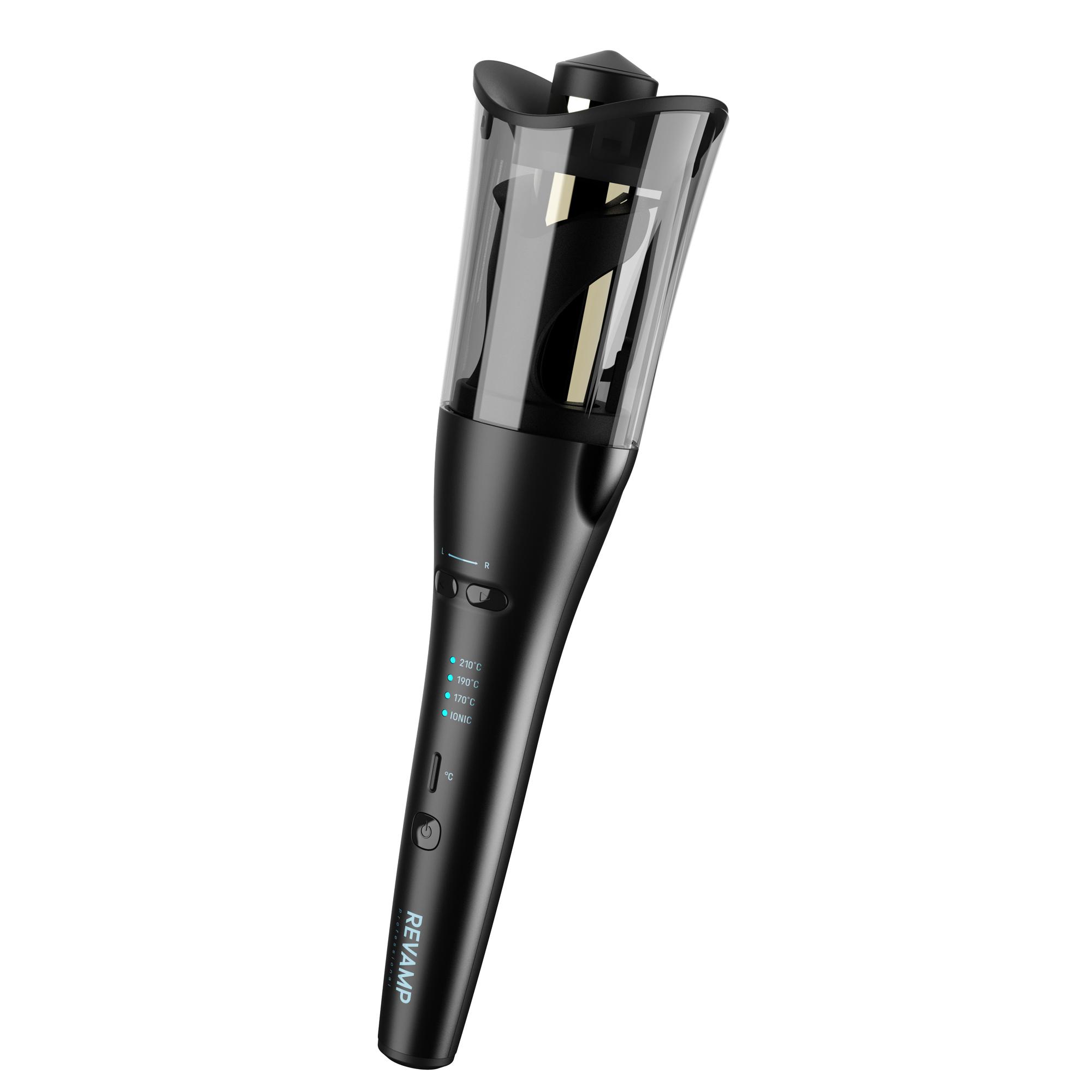 REVAMP Progloss Hollywood Wave, Curl & Advanced Shine Automatic Hair Curler - Black, Black