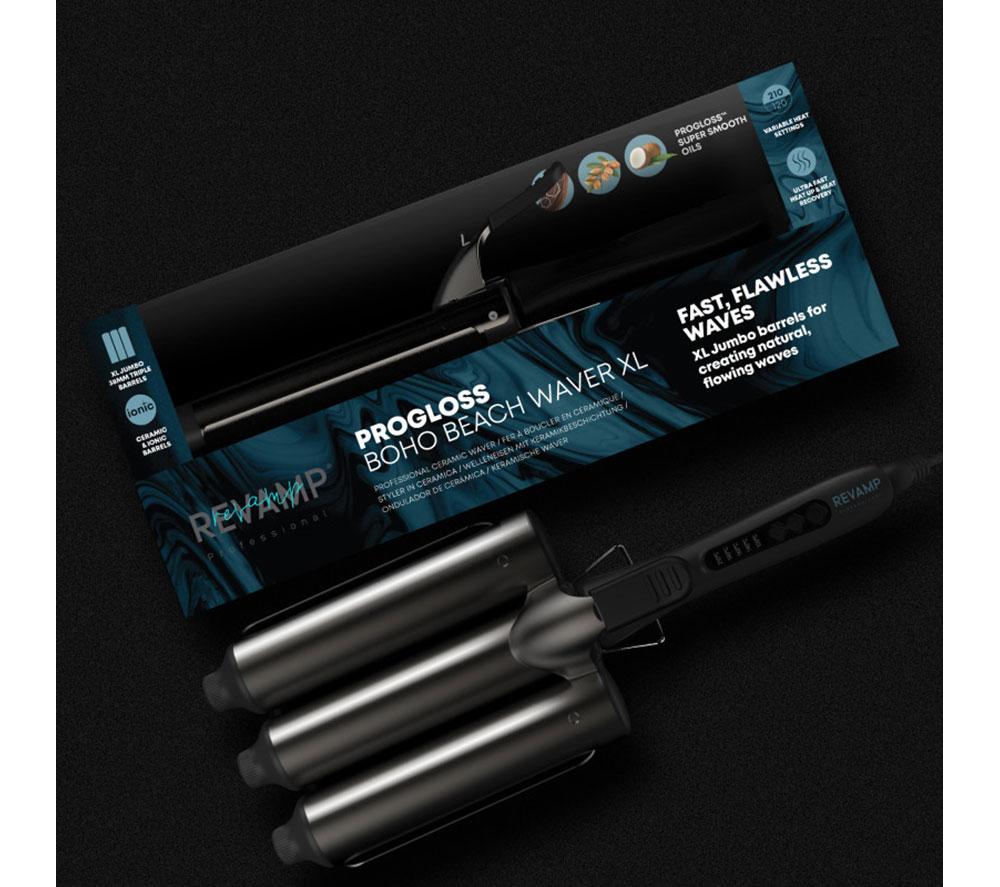 REVAMP Boho Beach Waver XL Professional Ceramic Waver - Black image number 6 of 7