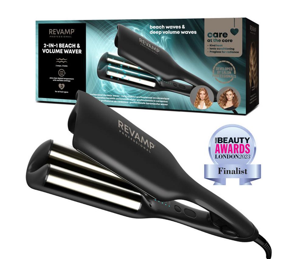 REVAMP 2-in-1 Beach & Volume Professional Ceramic Waver - Black