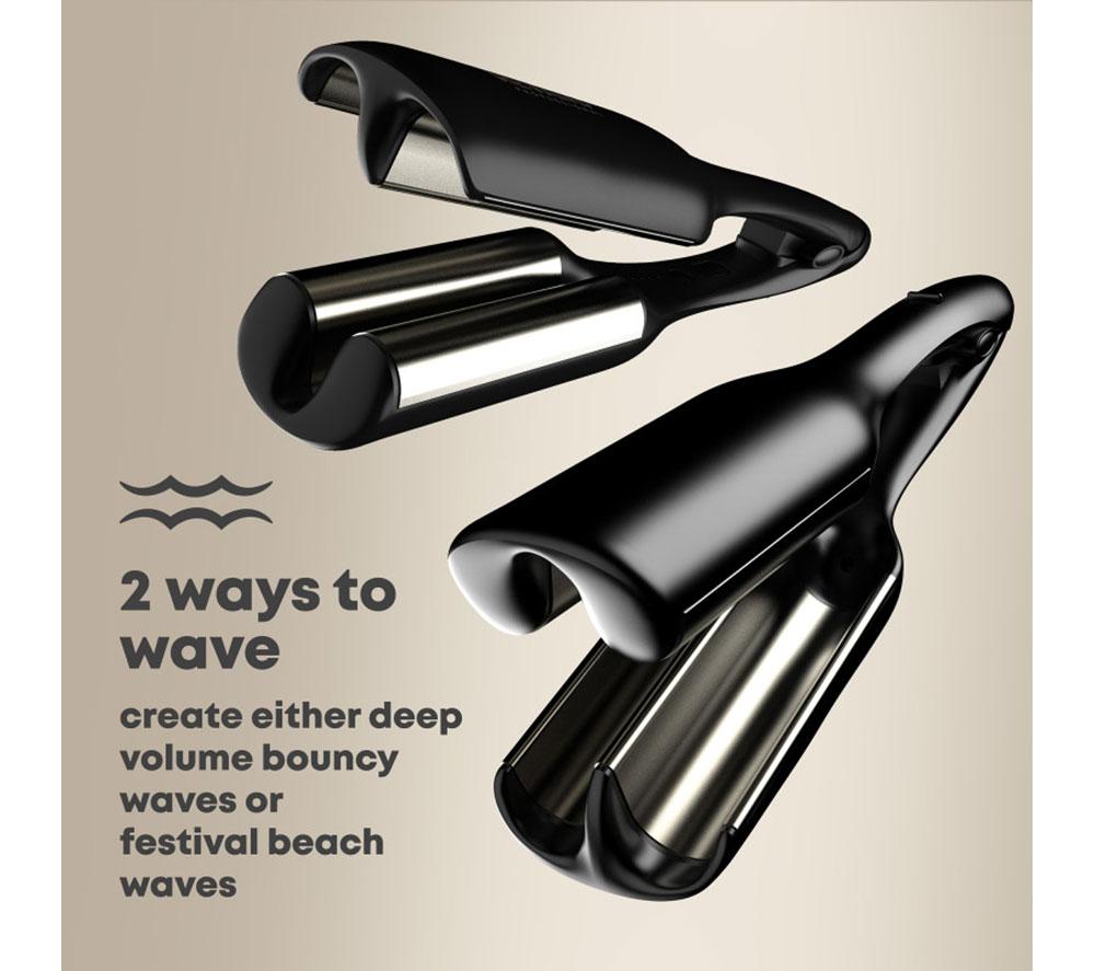 REVAMP 2-in-1 Beach & Volume Professional Ceramic Waver - Black image number 2 of 8