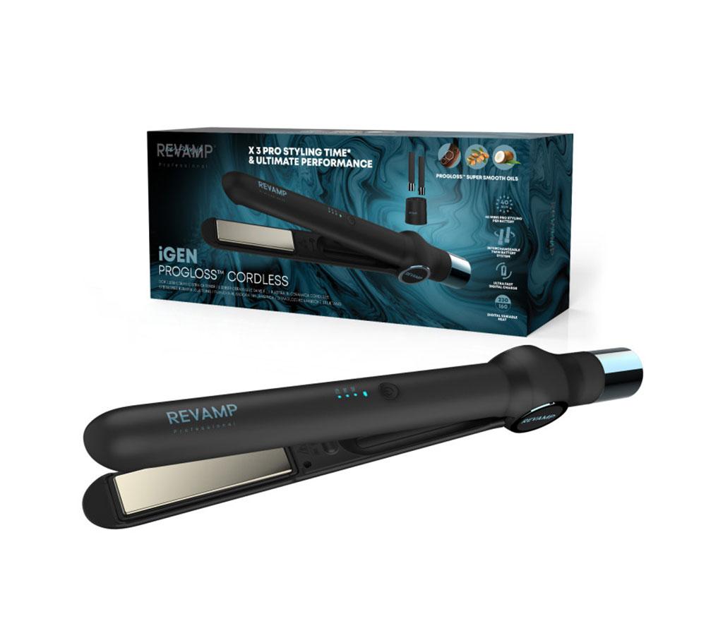 Revamp Igen Cordless Ceramic Hair Straightener - Black, Black,Blue