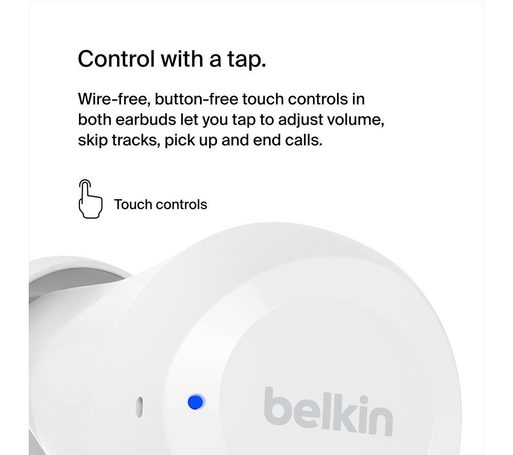 BELKIN SoundForm Bolt Wireless Bluetooth Earbuds - White image number 9 of 11