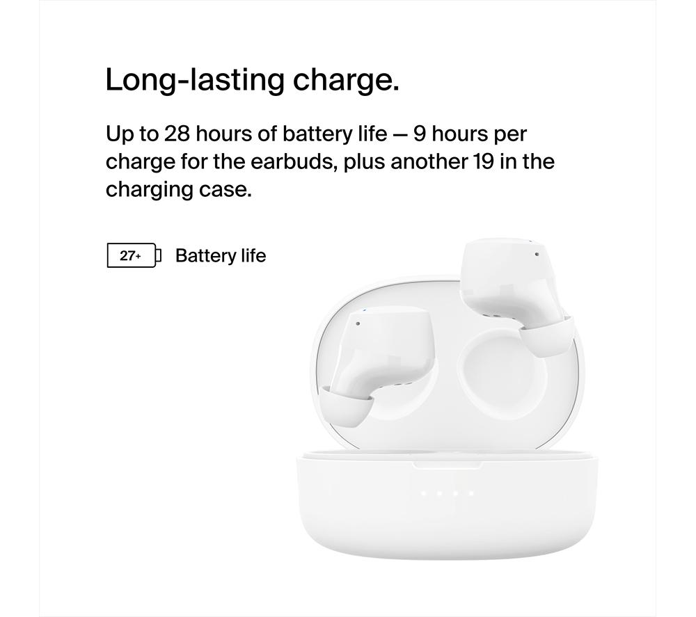 BELKIN SoundForm Bolt Wireless Bluetooth Earbuds - White image number 10 of 11