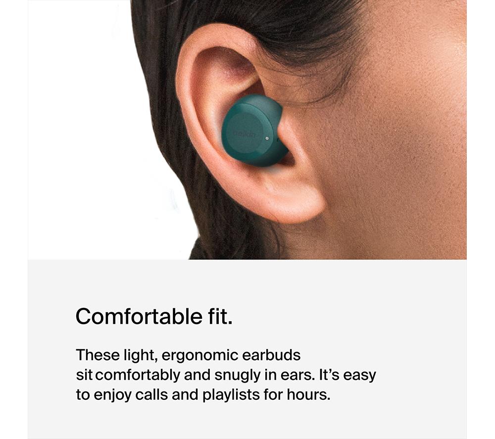 BELKIN SoundForm Bolt Wireless Bluetooth Earbuds - Teal image number 8 of 9
