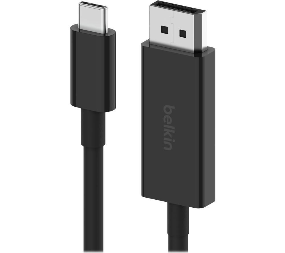 Belkin USB Type C to DisplayPort 1.4 Cable 6.6ft/2m, 32.4Gbps, 8K@60Hz or 4K@144HZ, with HBR3, DSC, HDCP 2.2, DP Alt mode, Backwards Compatible, Works with Windows, MacOS, iPadOS, Android, and More