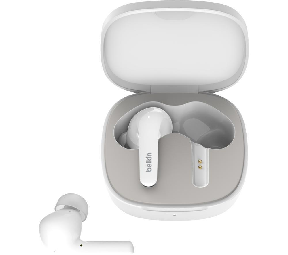 BELKIN SoundForm Flow AUC006BTWH Wireless Bluetooth Noise-Cancelling Earbuds - White image number 2 of 11