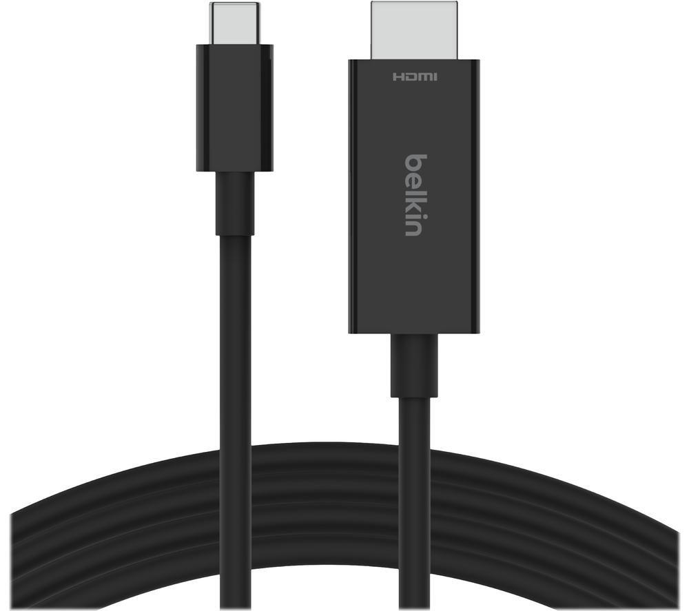 Belkin USB Type C to HDMI 2.1 Cable, 6.6FT/2M Cable with 8K@60Hz, 4K@144Hz, HDR, HBR3, DSC, HDCP 2.2, Compatible with Chromebook, Macbook, iPad Pro and other USB C Devices