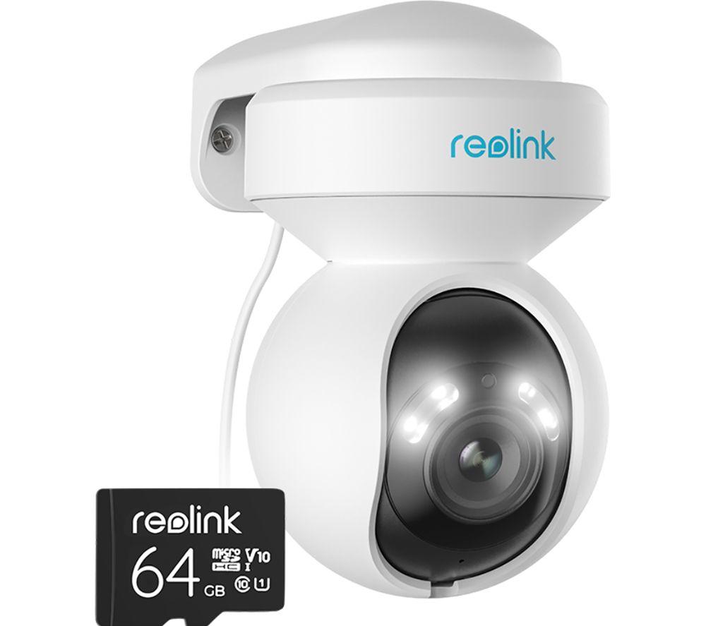 REOLINK Auto PTZ Zoom AI T1 Quad HD 1920p WiFi Security Camera & 64 GB Memory Card - White, White