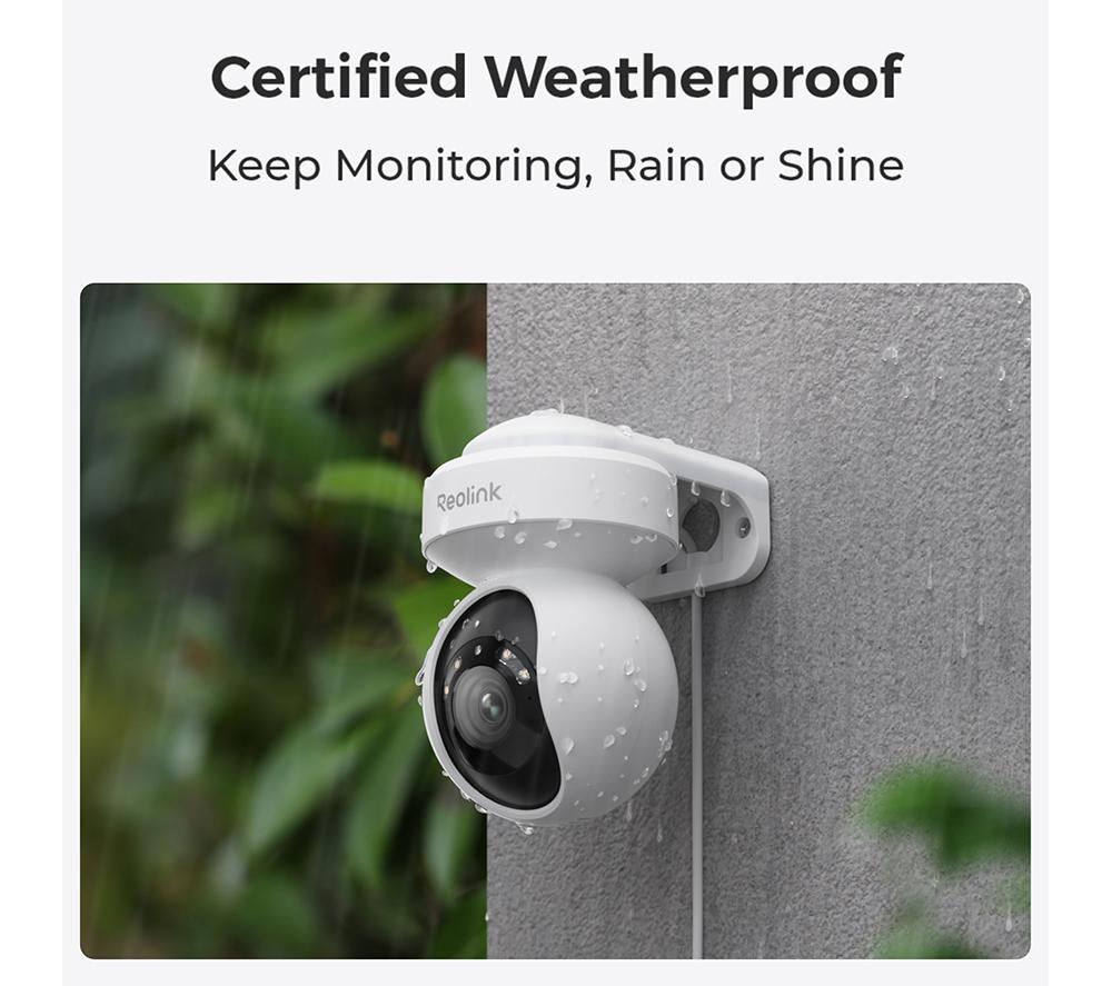 REOLINK  E Series 2K+ PTZ Auto Track WiFi Outdoor Security Camera & 64 GB Memory Card - White image number 11 of 12