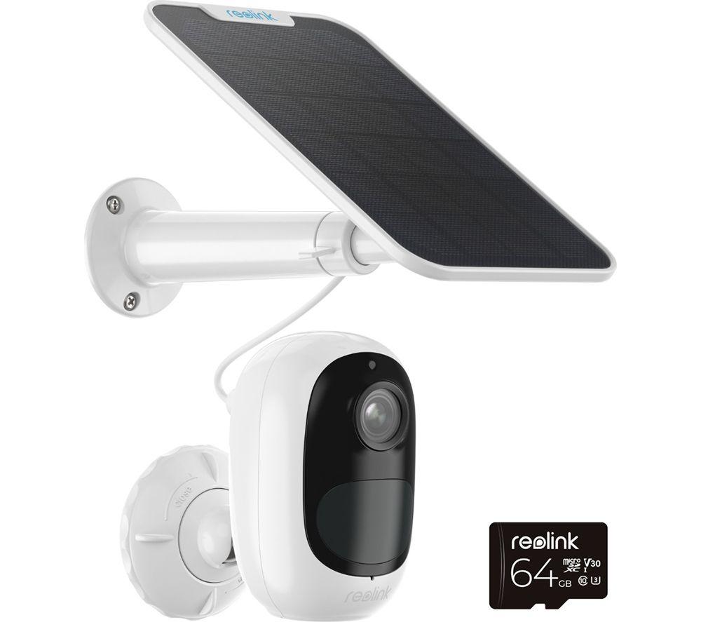REOLINK Argus 2E 2K Full HD WiFi Security Camera with Solar Panel - White, White