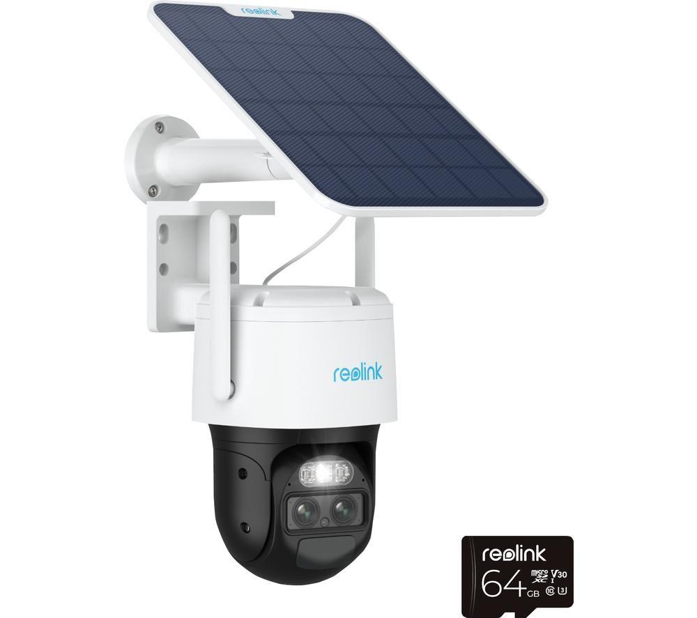 REOLINK TrackMix 2-lens Quad HD 1440p WiFi & 4G Security Camera with Solar Panel - White, White