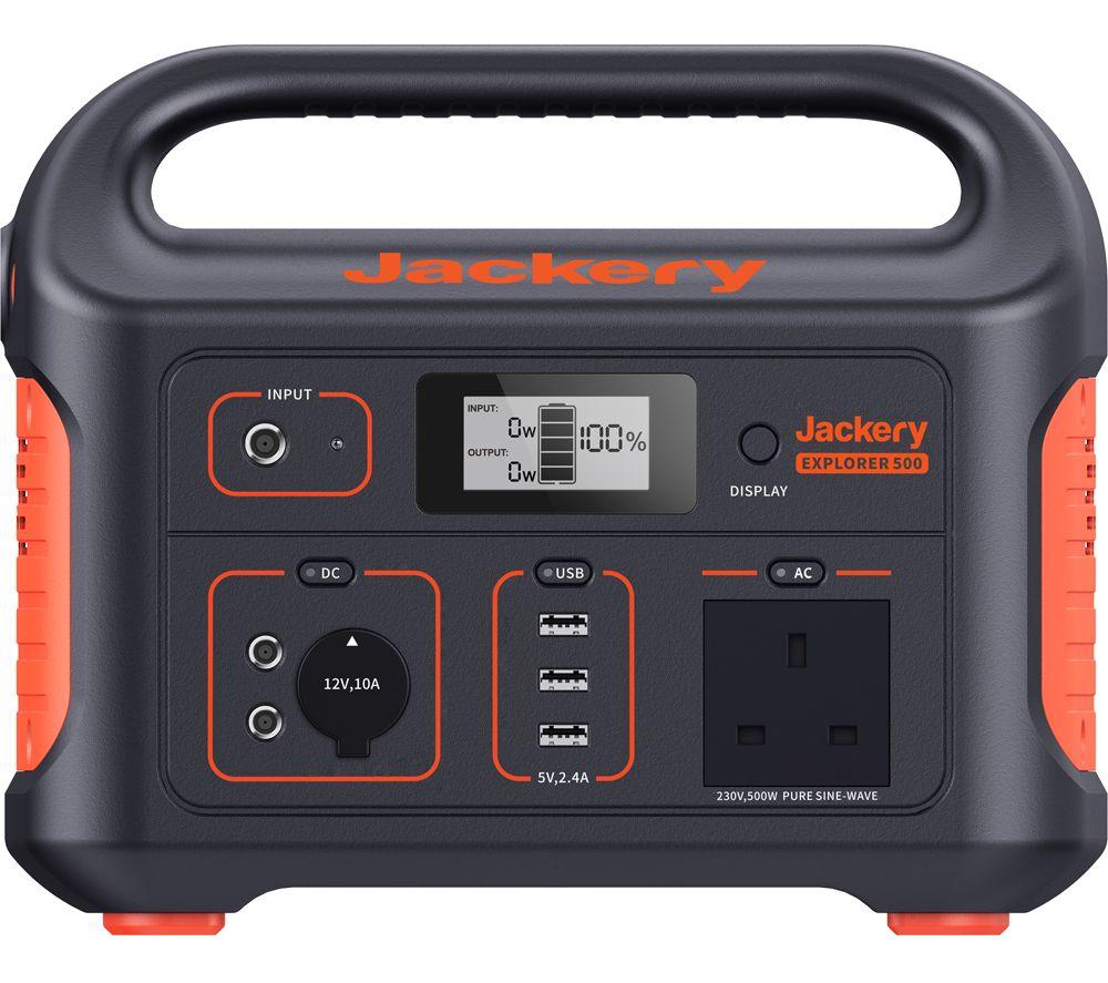 JACKERY G0500U0500UH Explorer 500 518 Wh Portable Power Station, Black,Orange