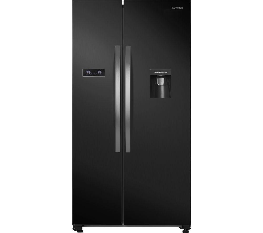 KENWOOD KSBSDB23 American-Style Fridge Freezer - Black, Black