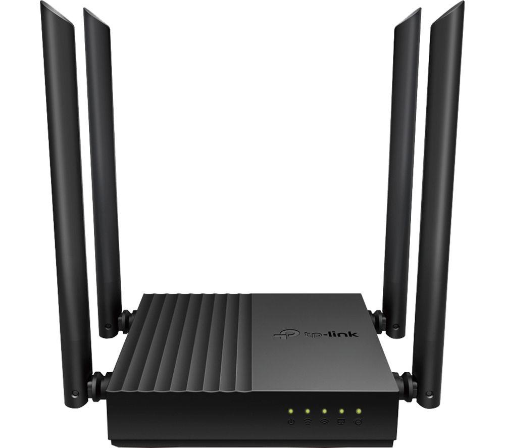 TP-Link AC1200 Dual-Band Gigabit Wi-Fi Router, Wi-Fi Speed up to 1200 Mbps, 4×Gbps LAN Ports, Advanced security with WPA3, with MU-MIMO, No configure required (Archer C64) - Black