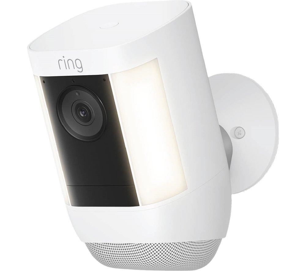 RING Spotlight Cam Pro Full HD 1080p WiFi Security Camera - Battery, White, White