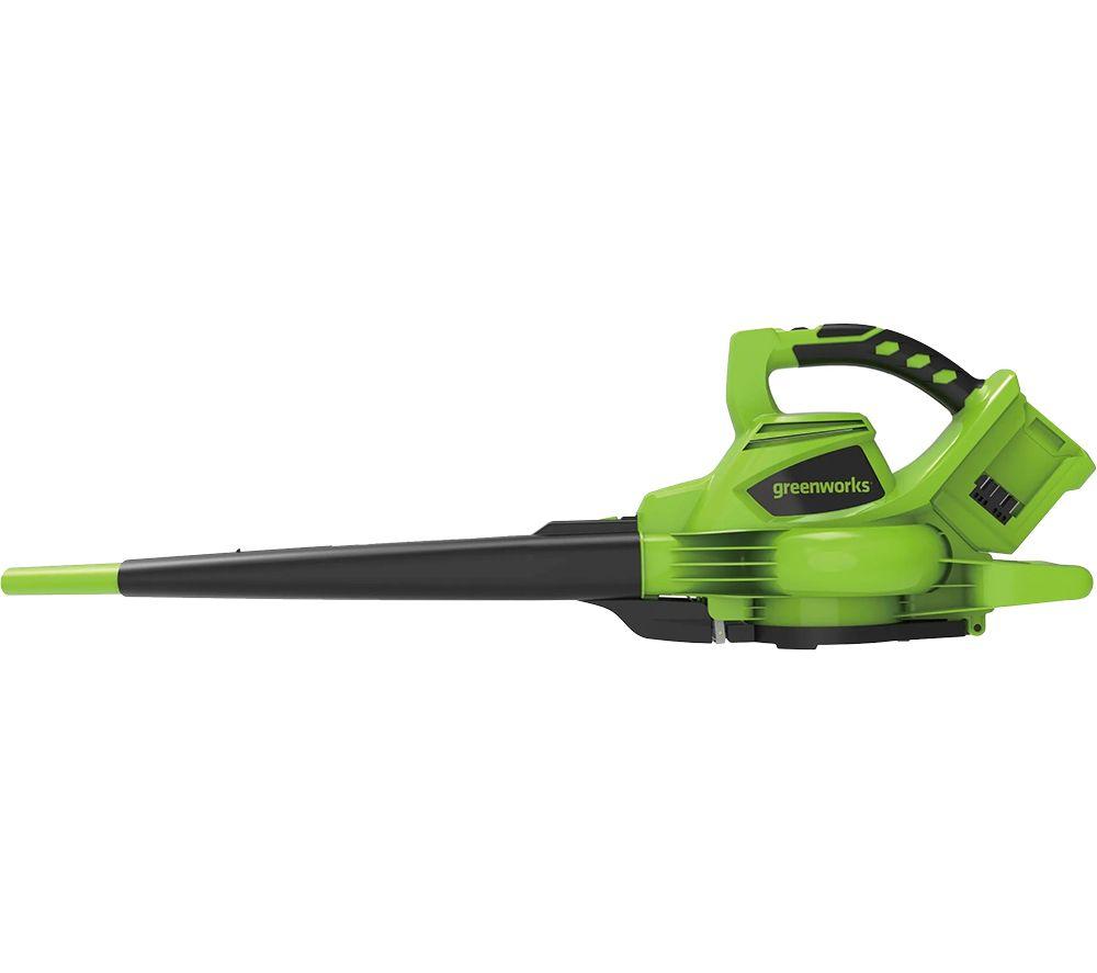 GREENWORKS GD24X2BV Garden Vacuum & Leaf Blower - Black & Green