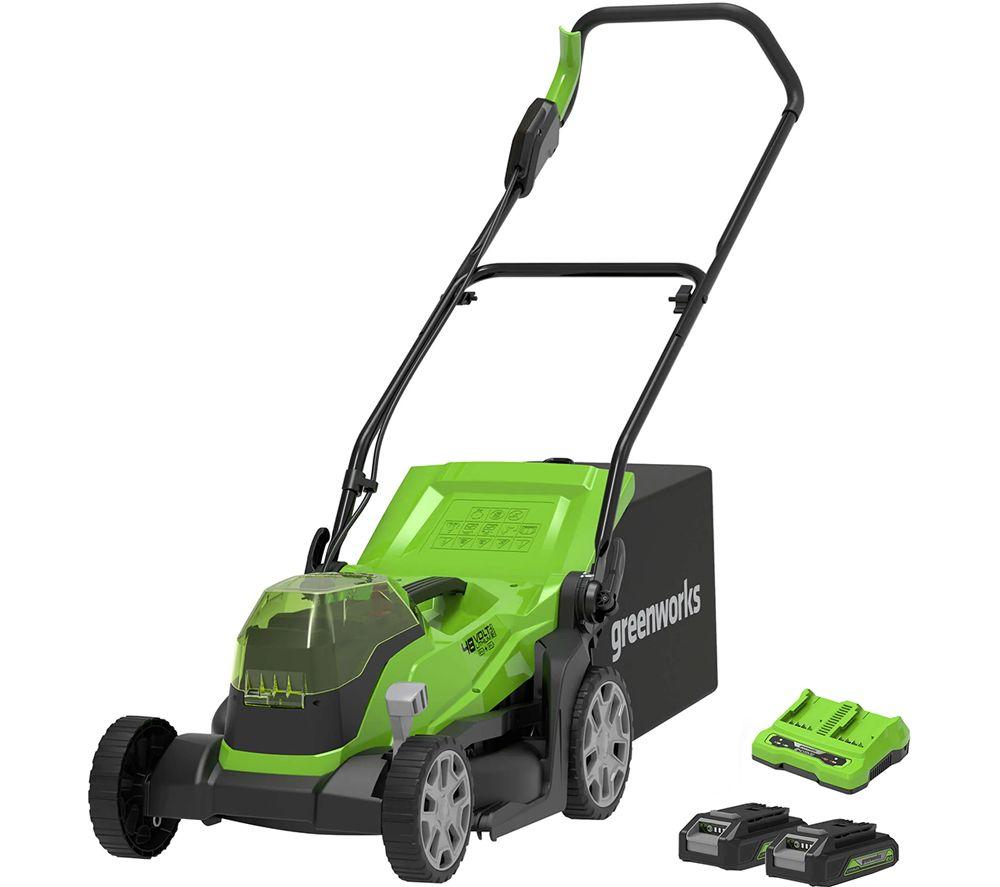 GREENWORKS GWG24X2LM36K2X Cordless Rotary Lawn Mower with 2 batteries review