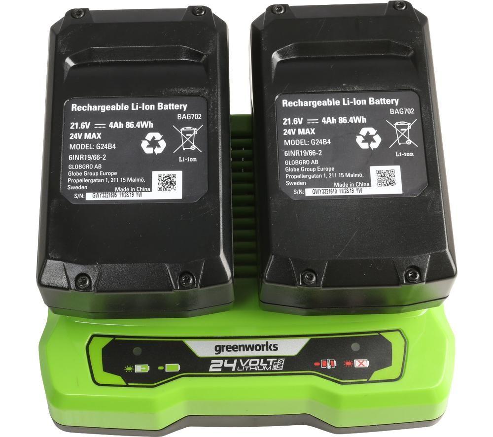 GREENWORKS GWGD24X2LM46SP Cordless Rotary Lawn Mower - Green image number 4 of 6