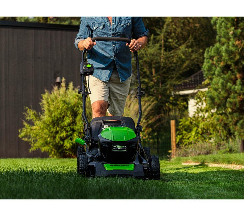 GREENWORKS GWGD24X2LM46SP Cordless Rotary Lawn Mower - Green image number 5 of 6