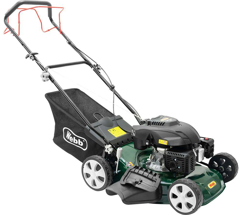 WEBB Classic WER460SP Petrol Rotary Lawn Mower - Black & Green