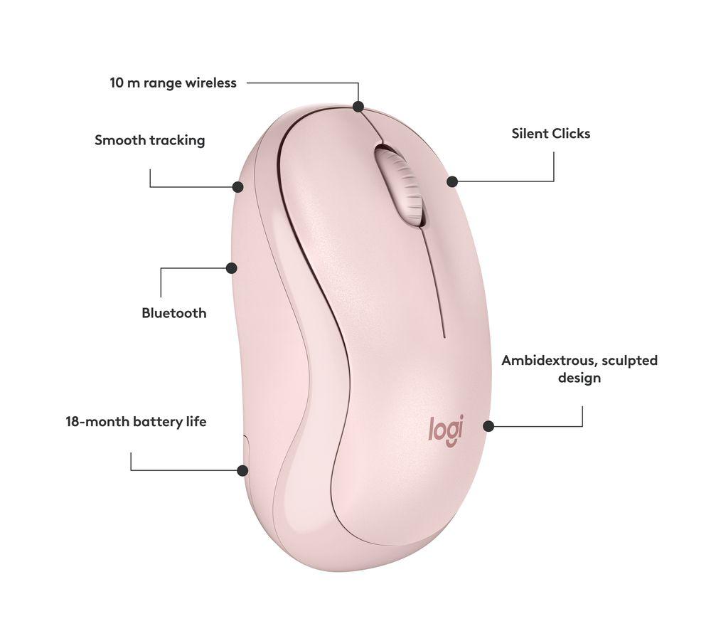 LOGITECH M240 Silent Wireless Optical Mouse - Rose image number 7 of 8