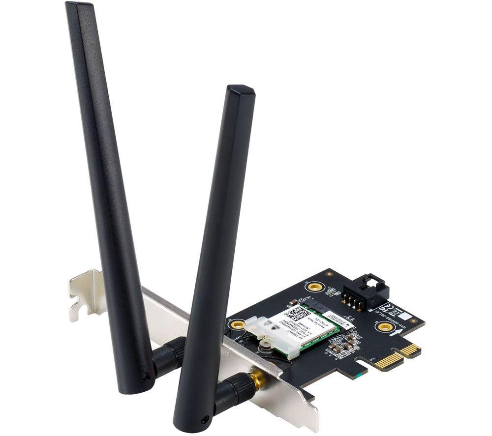 Asus (PCE-AXE5400) AXE5400 Wi-Fi 6E Tri-Band PCI Express Adapter, Bluetooth 5.2, OFDMA & MU-MIMO