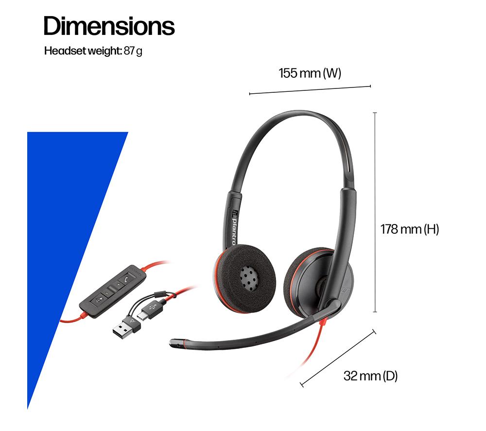 HP POLY Blackwire 3220 Headset - Black image number 6 of 9