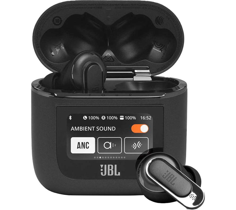 JBL Tour Pro 2 Wireless Bluetooth Noise-Cancelling Earbuds - Black, Black