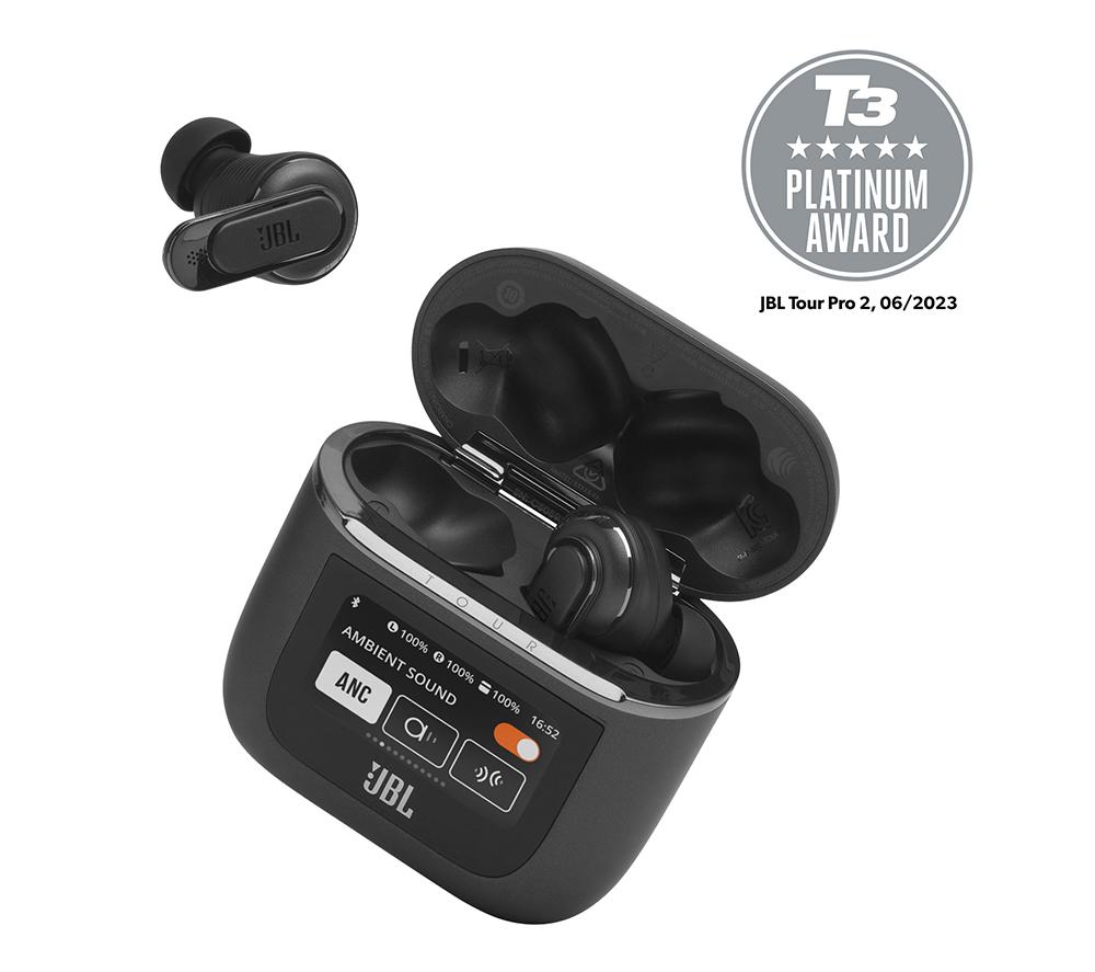 JBL Tour Pro 2 Wireless Bluetooth Noise-Cancelling Earbuds - Black