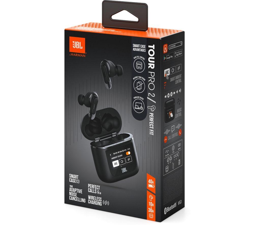 JBL Tour Pro 2 Wireless Bluetooth Noise-Cancelling Earbuds - Black