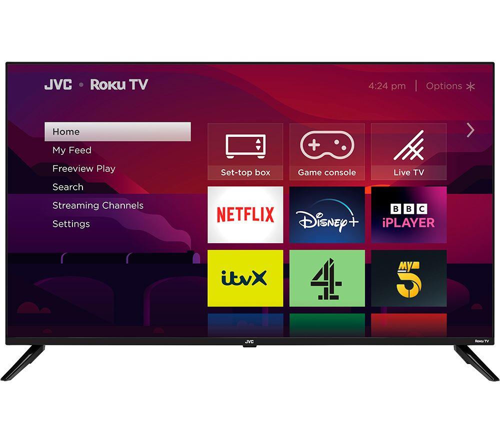 JVC LT-43CR330 Roku TV Smart Full HD HDR LED TV, Black