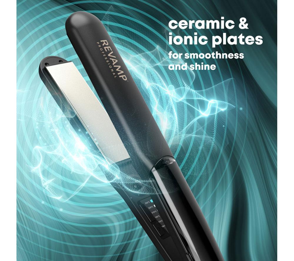 REVAMP Steamcare Ceramic Hair Straightener - Black image number 3 of 8