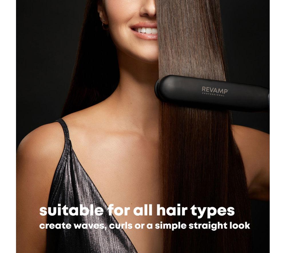 REVAMP Steamcare Ceramic Hair Straightener - Black image number 6 of 8