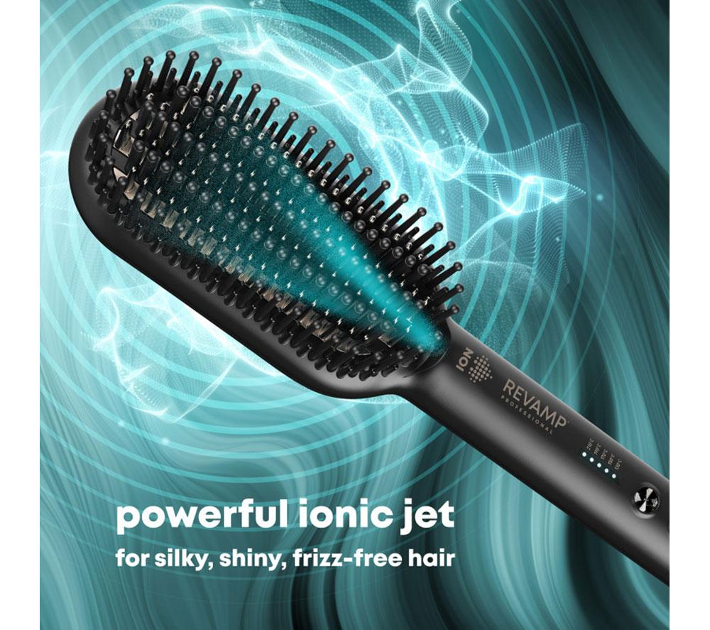 REVAMP DeepForm Ceramic Straightening Hot Brush - Black image number 3 of 8
