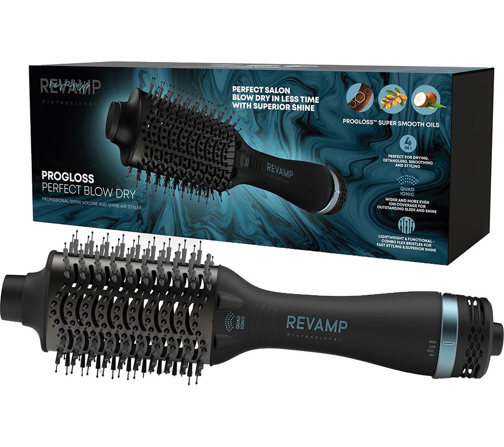 REVAMP Progloss Perfect Blow Dry Volume & Shine Air Styler - Black, Black