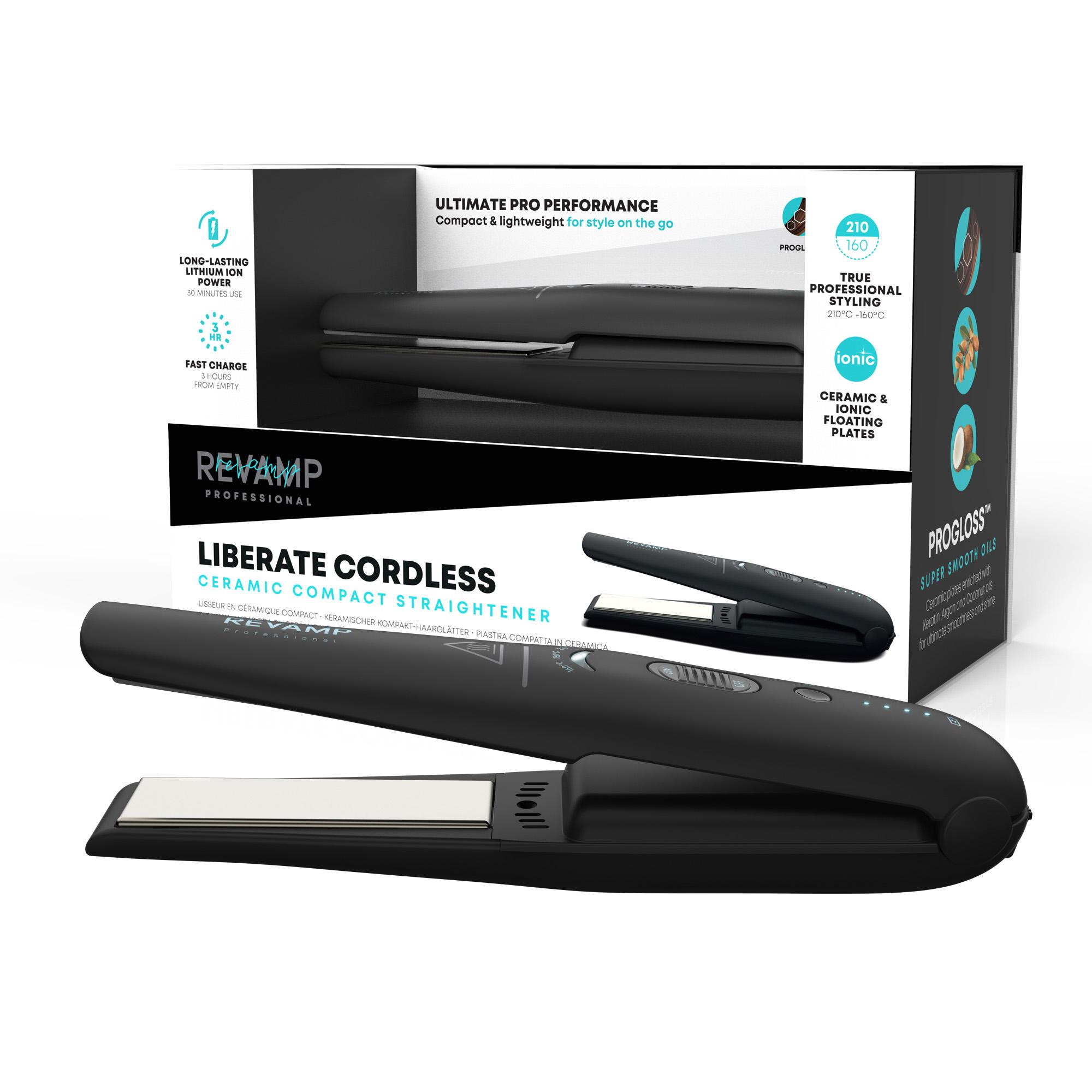 REVAMP Progloss Liberate Cordless Hair Straightener - Black, Black