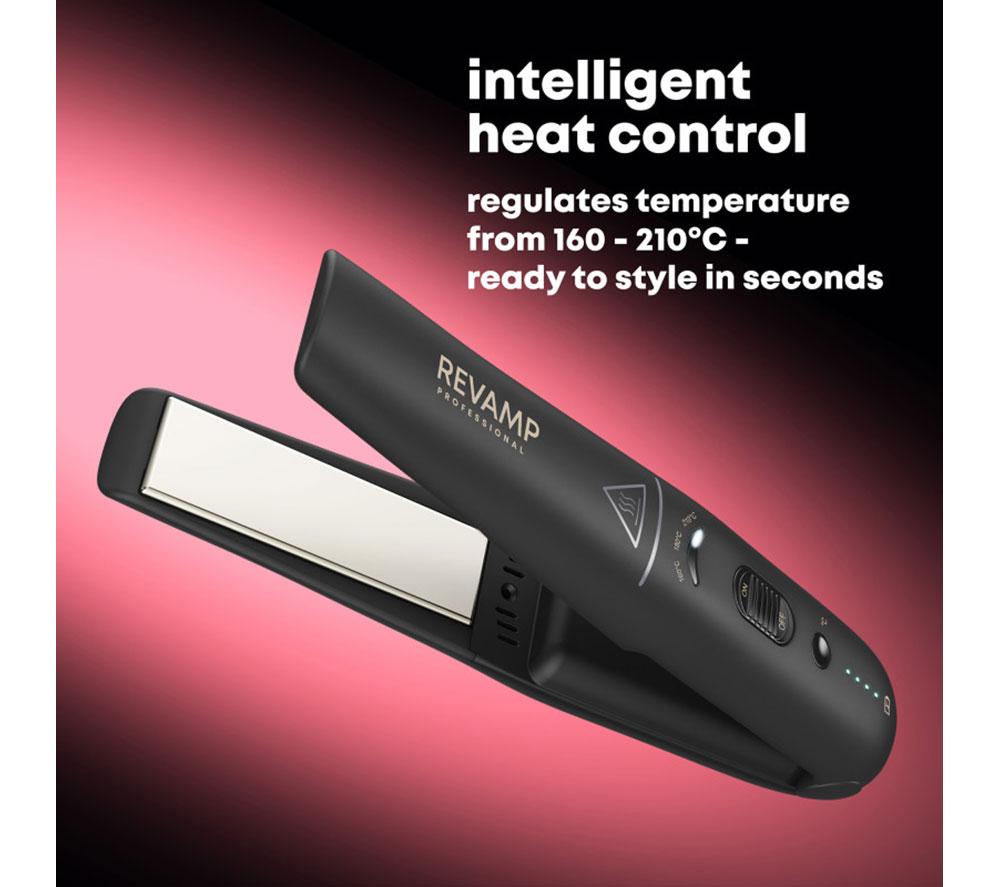 REVAMP Liberate Cordless Compact Ceramic Hair Straightener - Black image number 5 of 8